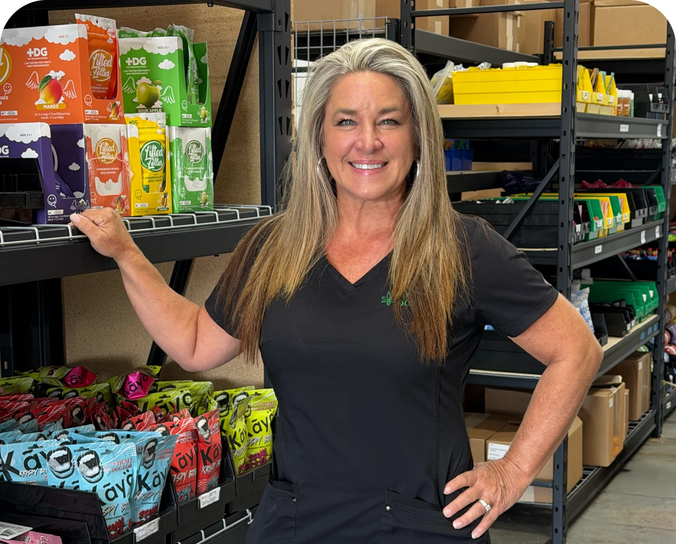 A member of The Hemp Doctor customer care team in the warehouse